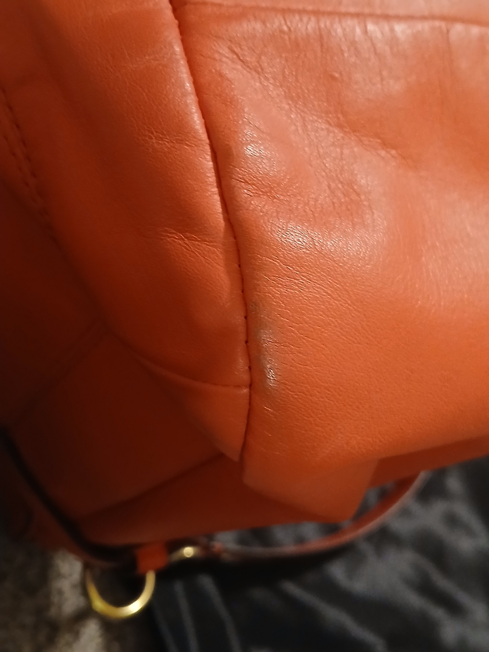 Coach Campbell Eva Flap Satchel Red Orange Leather Crossbody Shoulder Bag Gold - Picture 7 of 16